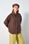 Women's Brown Collar Detailed Modal Fabric Shirt 31189 - 7