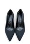 Center-Stitched Thin Heeled Shoes Stiletto Black Satin 9 cm - 4