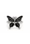 Silver Color Metal Ring with Black Butterfly Figure – Elegant and Stylish Women's Accessory - 3