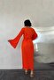 Orange Spanish Sleeve Pleated Dress - 3