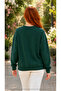 Women's I Feel Good Written Round Neck Long Sleeve Sweatshirt - 2