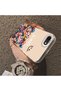 iPhone Se 2020 Compatible Silicone Edge Hard Back Case Couple Phone Case with Floral Pattern - 4