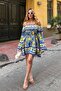 Blue Lemon Patterned Dress - 8616 - 3