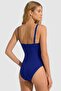 One-Shoulder Swimsuit with Egyptian Accessories Cobalt Blue - 2