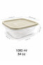 12-Piece Square Food Storage Container - Vegetable Organizer, Microwave Safe Kitchen Organizer, 1Lt Beige - 6