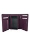 100% Genuine Leather Tri-Fold and Snap-Fastener Model Women's Wallet Plum - 4