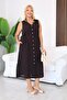 Plus Size Linen Fabric Dress with Side Lace Detail - 5