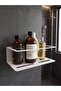 Metal Bathroom Organizer Single Layer Shelf Organizer Bathroom Shelf Shampoo Holder Soap Holder