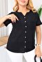 Plus Size Embroidered Linen Shirt - 6