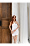 Women's White Strapless Cutout Mini Dress with Sun Accessories Dcf001 - 3