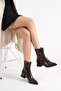 Black Women's Short Heeled Boots - 4