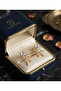 Brass Gold Color Zircon Stone Ribbon Model Earrings - 4