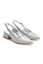 Women's Silver Glitter Open-Back Thick Heeled Evening Dress Shoes - 3