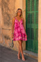 Silk Ruffle Detailed Varaklı Ebruli Authentic Mini Dress Std 36-42 - 2