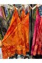 Silk Ruffle Detailed Varaklı Ebruli Authentic Mini Dress Std 36-42 - 4