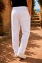 Men's Linen Textured Baggy Comfortable Fit 100% Cotton Lightweight Muslin Fabric Trousers - 5