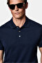 Regular Fit Buttoned Polo Collar Embroidered 100% Mercerized Cotton T-Shirt - 4