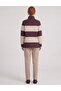 Color Block Wide Collar Sweatshirt Burgundy - 4