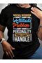 تي شيرت بطباعة جرافيكية باللون الأسود من Attitude Problem For Social Working Back To School - 2