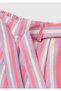Girl's Pink Bermuda Shorts with Belt Detail and Side Pockets - 3
