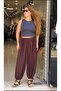 Plus Size, Elastic Waist, Draped Viscose Fabric, Shalwar Pants - 2