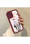 Xiaomi Poco M5S Compatible Case Camera Protector Minnie Pattern Maroon Lover Couple Silicone Phone Case - 2
