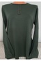 Er Clothing Summer Combed Cotton Blouse Long-Sleeve O-Neck Green - 4