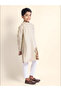 Boys Beige Cotton Kurta with Printed Design - 5