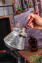 450 ml Hand-Embellished Copper Coffee Pot for 4 People – Gaziantep Handmade Turkish Coffee Pot - 4