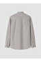 Ozmarka New Season Khaki Regular Fit Striped Men's Shirt - 7