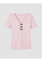 Lcw Dream Pink V-Neck Polka Dot Women's Shorts Pajama Set - 6