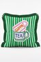 Ciao Bella and Dolce Far Niente Written Lemon Patterned 4-Piece Fringed Throw Pillow Cover Set - 5
