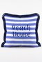 Summer and Beach Themed Crab and Seashell Striped 4-Piece Fringed Throw Pillow Cover Set - 5