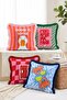 Pop Art Written Goose Pepper and Crab Patterned 4-Piece Fringed Throw Pillow Cover Set - 2