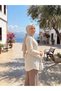 Shirt Collar Lace-Up Tunic - 2