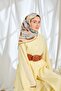 Twill Silk Scarf Abstract Brown