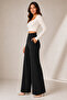 Women's High Waist Modal Fabric Sweatpants with Front Stitching Detail - 4