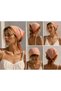 Betty Bands Women's Orange White Striped Triangle Bandana Cotton Ribbed Tie Scarf Shawl Hair Accessory - 3