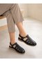 Solea Black Genuine Leather Knitted Women's Sandals Thermo Sole - 8