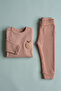 Cotton Waffle Fabric Apple Embroidered Long Sleeve 2-Piece Set - 2