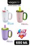 680 ml Single Lid Dual Use Stainless Steel Thermos Mug with Straw and Comfortable Drinking Handle Ffvgn1113-680Ml - 5