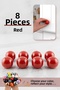 8 Pcs Hard Plastic Knob Round Ball Red Cabinet Furniture Kitchen Cupboard Drawer Handle Knobs