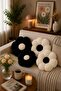 4-Piece Daisy Pillow Set 40 cm – Soft Textured Decorative Floral Throw Pillow Set