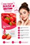 10 Pieces Strawberry Extract Facial Mask Moisturizing and Brightening Paper Mask