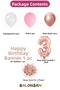 -3- Age Rose Gold Happy Birthday Banner Themed Balloon Bundle 15 Pieces - 2