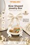 Bowknot Jewelry Box Decorative Storage Organizer Desktop Jewelry Stand 18 X 15 cm White Pla Thick Plastic Unbreakable - 2