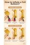 Gold Foil Balloon Number 9, 86 Cm, Helium Compatible Gold Color Balloon for Age 9, Large Size Number Balloon - 3