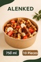 Kraft Cardboard Lid Salad, Bowl, Pasta, Waffle Bowl 750 Cc 10 Pieces - 5