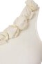 Ecru One-Shoulder Covered Regular Swimsuit with Floral Appliqué Tbess25Ma00084 - 5