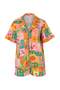 Fruit Patterned Woven Regular 100% Cotton Beach Shirt Shorts Set Tbess26Au00040 - 5